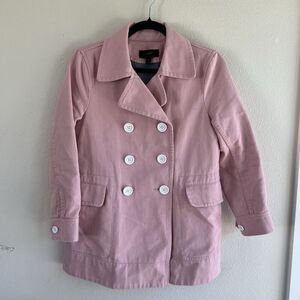 J Crew Peacoat trench SZ 2p Heavyweight Twill Cotton Pea Coat jacket Pink barbie
